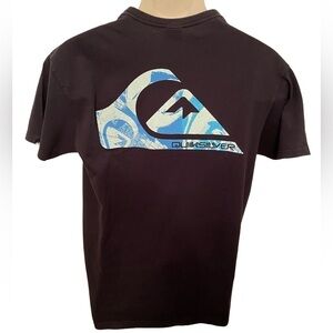 QUIKSILVER Surf Navy Blue Logo Tee Shirt Men M Medium